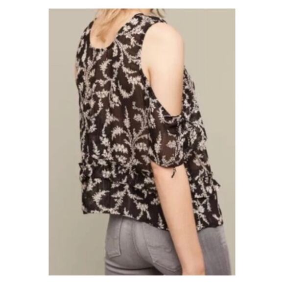 Maeve The Tessa Cold Shoulder Top In Black Size L - Picture 2 of 13